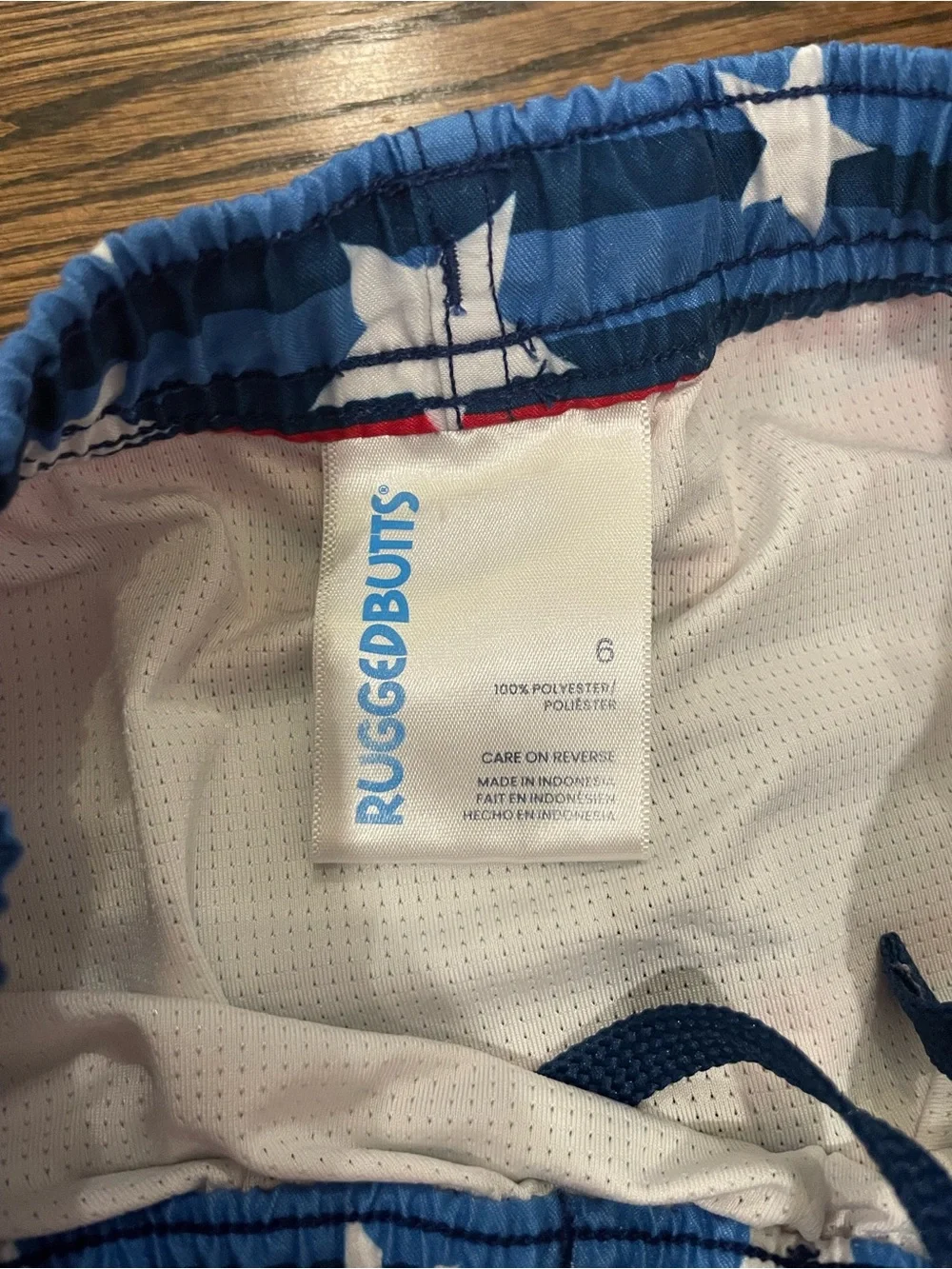 Kids' Red, White & Blue Star Stripe Swim Trunks